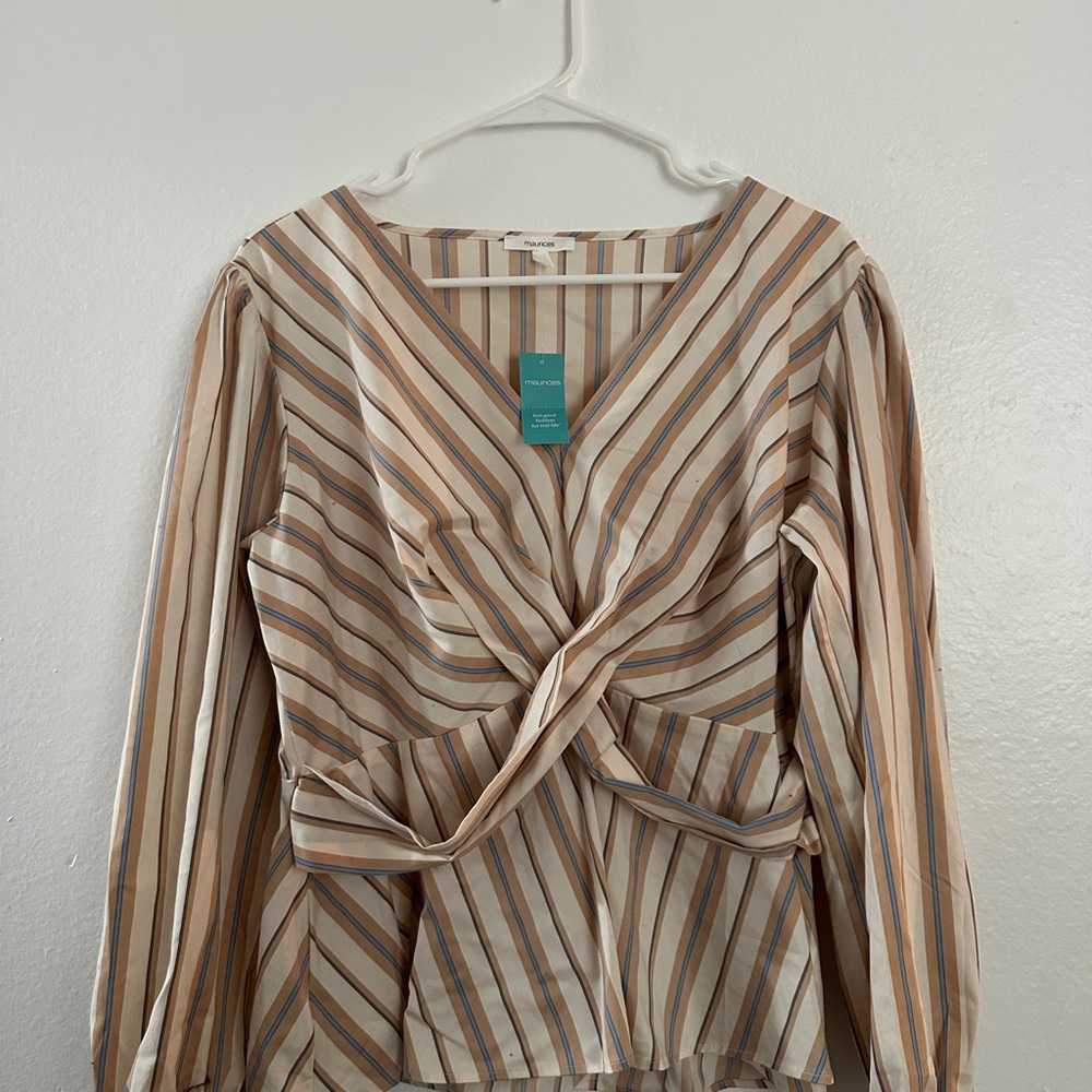 Striped V-Neck Blouse